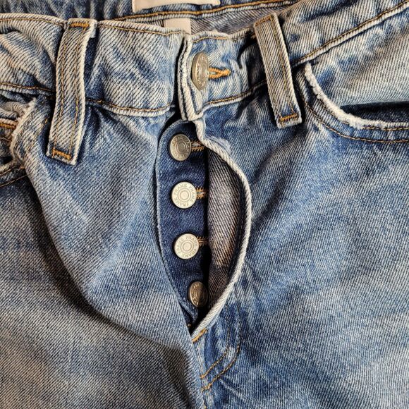 FRAME Jeans Le Slouch Biodegradable Size 24 Blue Straight Leg Button Fly 29x28.5 - Picture 6 of 13